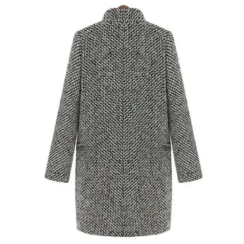 Damen Mantel mit Muster in Schwarz und Weiß