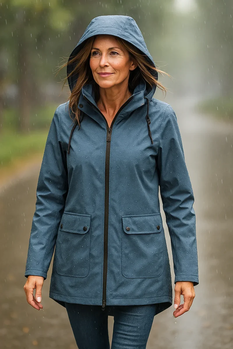 Damen Regenjacke mit verstellbarer Kapuze
