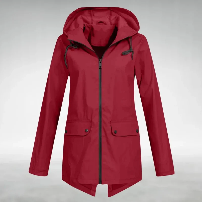 Damen Regenjacke mit verstellbarer Kapuze
