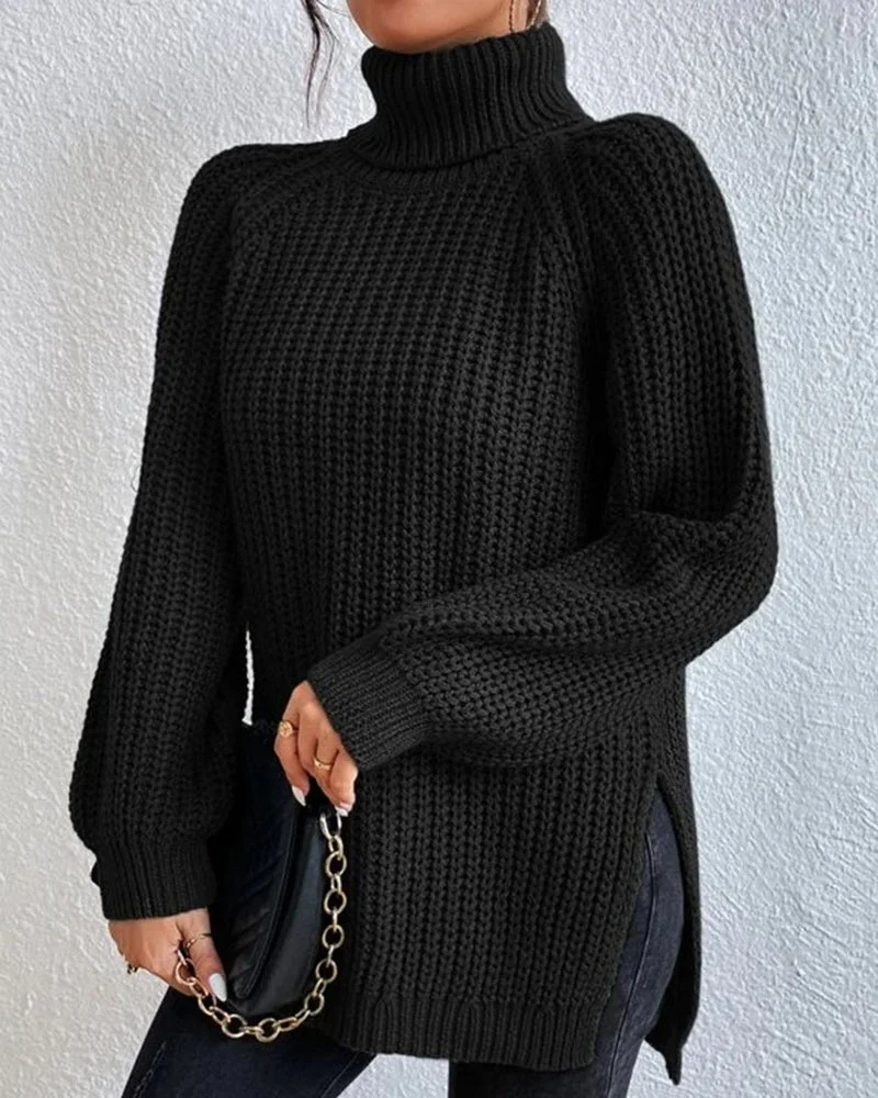 Damen Rollkragenpullover mit lockerer Passform