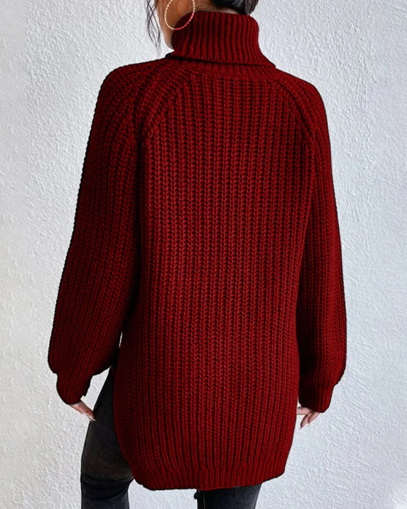 Damen Rollkragenpullover mit lockerer Passform