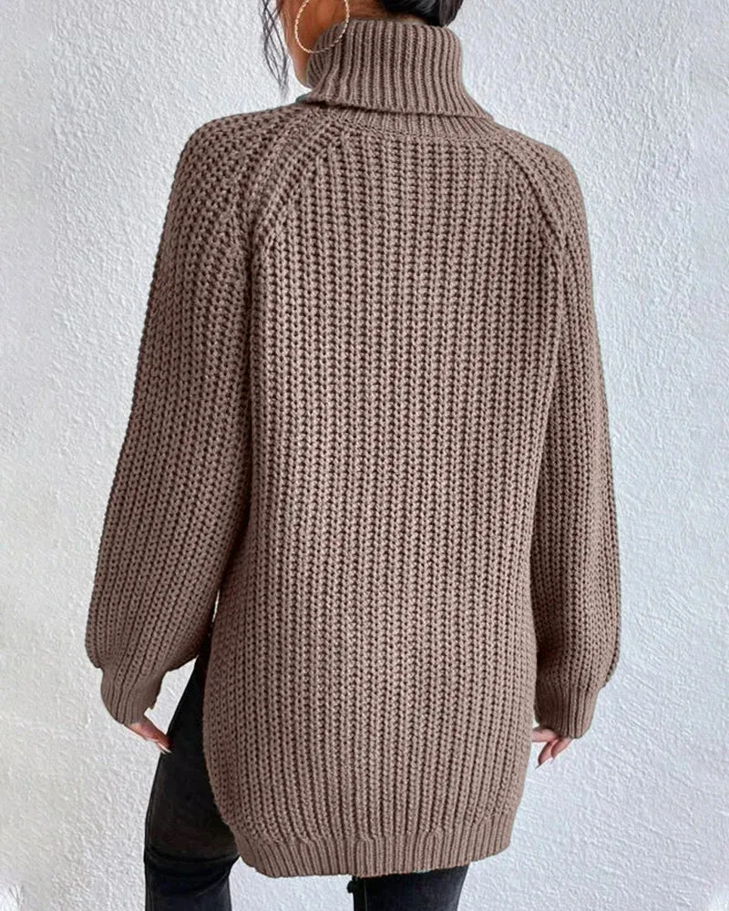 Damen Rollkragenpullover mit lockerer Passform