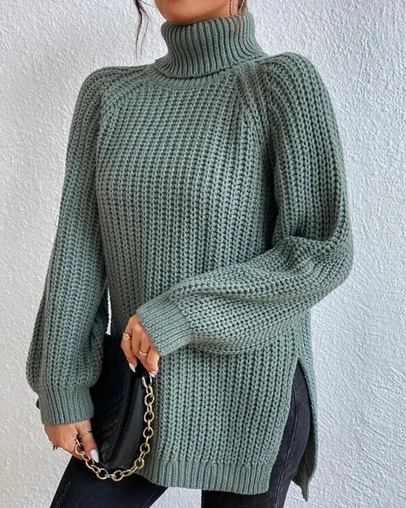 Damen Rollkragenpullover mit lockerer Passform