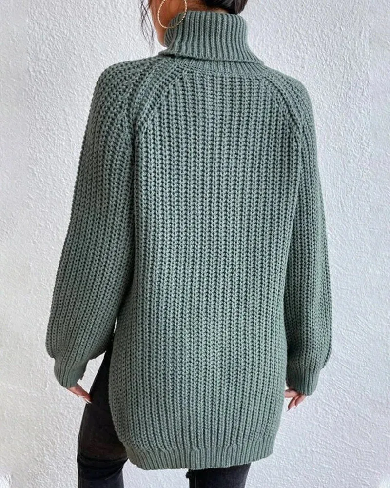 Damen Rollkragenpullover mit lockerer Passform
