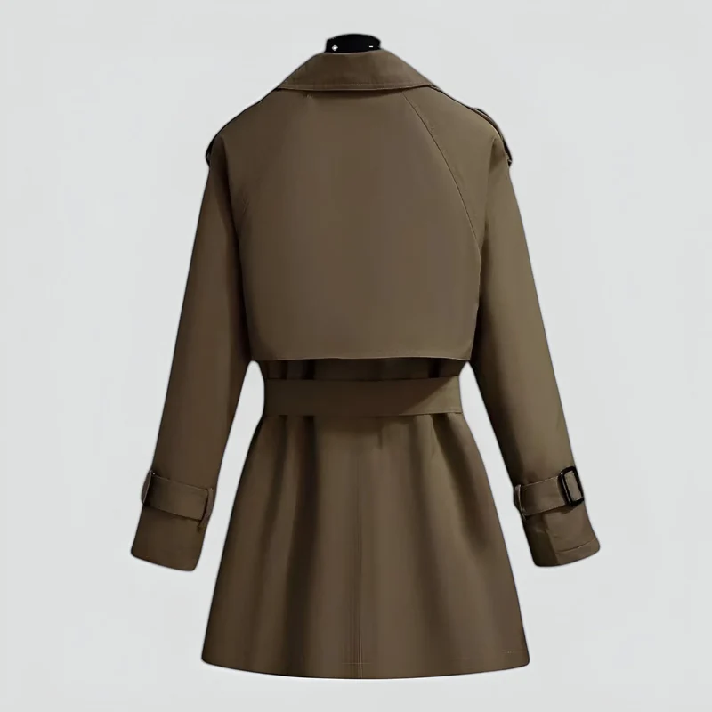 Klassischer Damen Trenchcoat mit Gürtel und Knöpfen