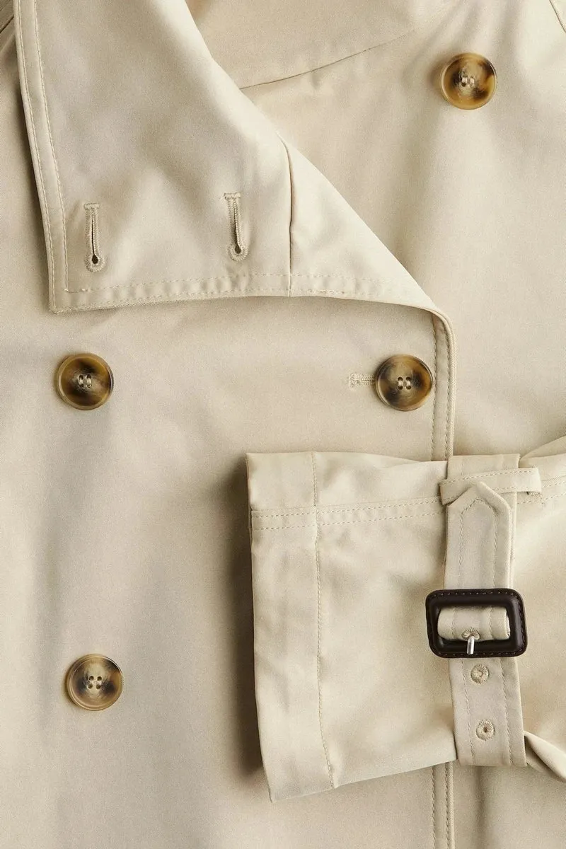 Damen Trenchcoat mit hohem Kragen und Taillengürtel