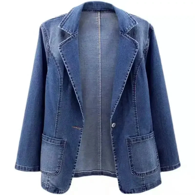 Damen Jeansblazer mit Knöpfen und Taschen