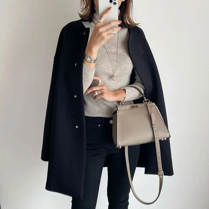 Damen Mantel mit Knopfleiste und moderner Silhouette