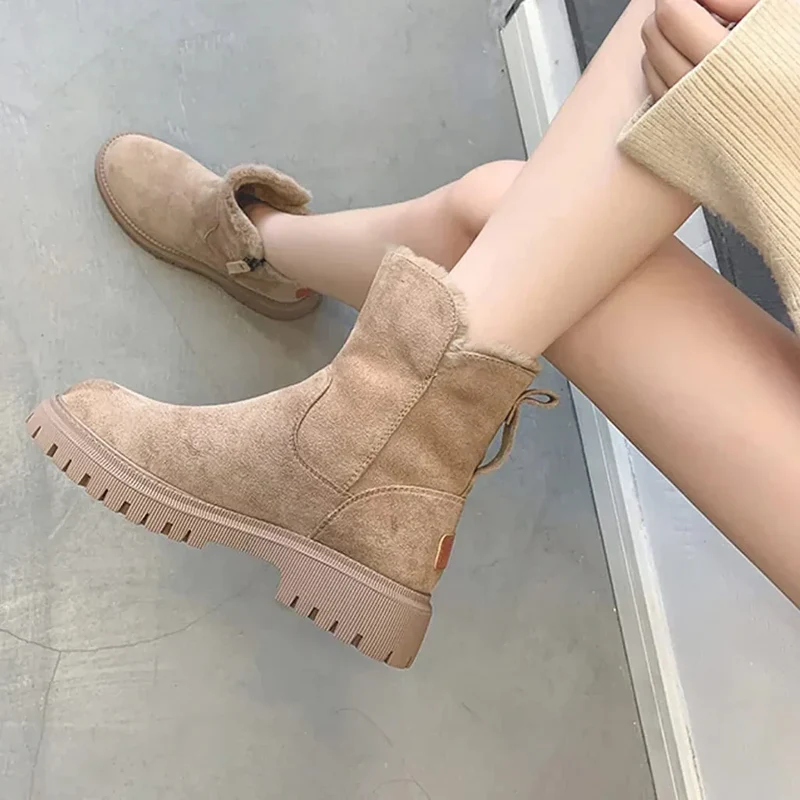 Damen Winterboots mit Futter und robuster Sohle