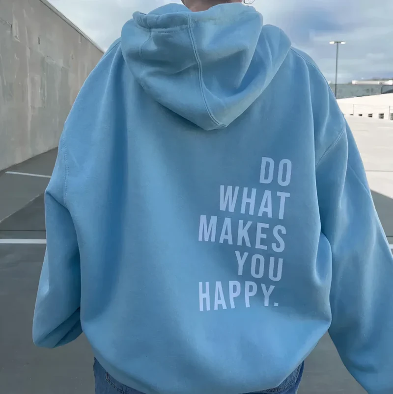 Damen Oversize Hoodie mit fröhlichem Spruch