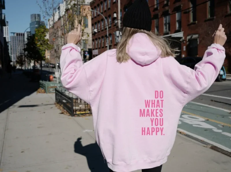 Damen Oversize Hoodie mit fröhlichem Spruch