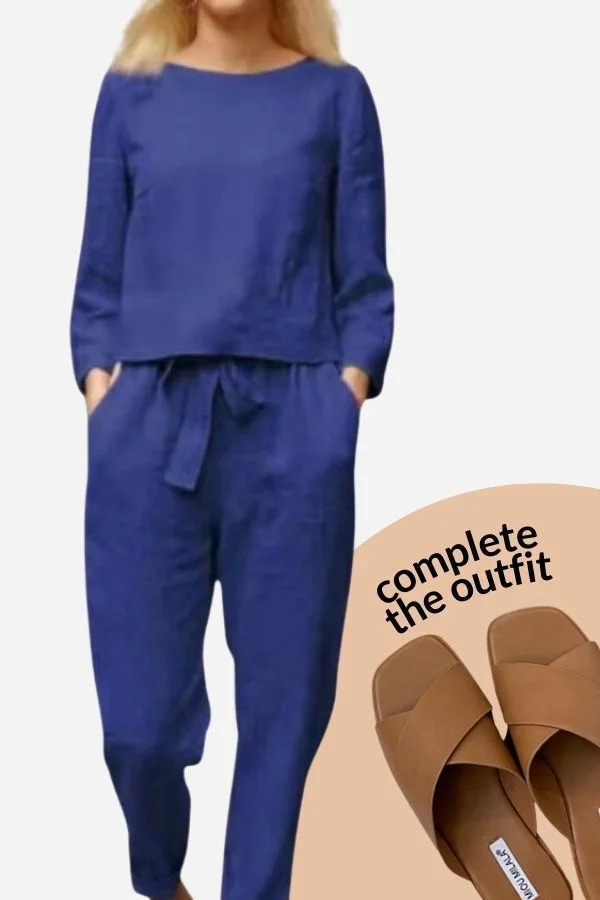 Damen Zweiteiler Set mit Rundhalsausschnitt