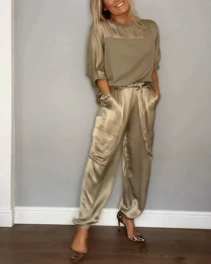 Damen Zweiteiler mit Oberteil und Cargohose