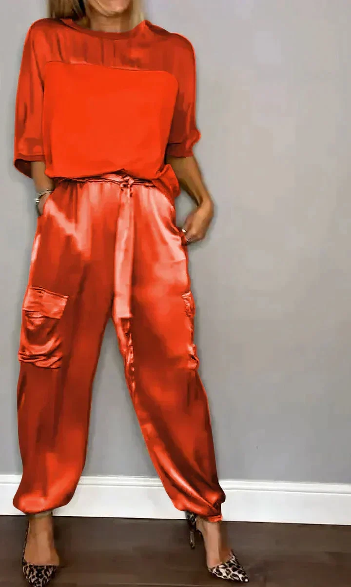 Damen Zweiteiler mit Oberteil und Cargohose