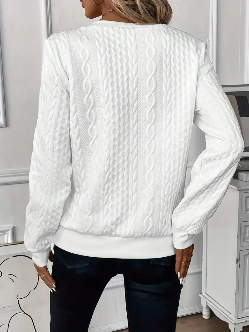 Damenstrickpullover mit Reißverschluss und Strukturmuster