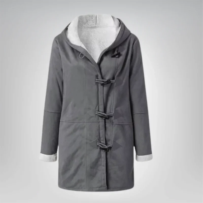 Damen Fleecejacke mit Kapuze und Taschen