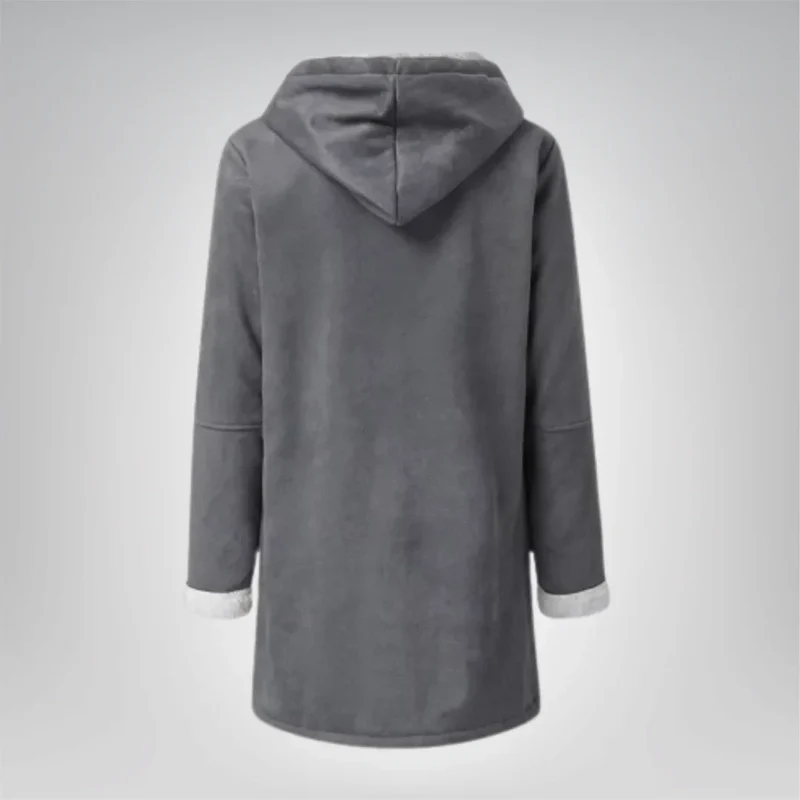 Damen Fleecejacke mit Kapuze und Taschen