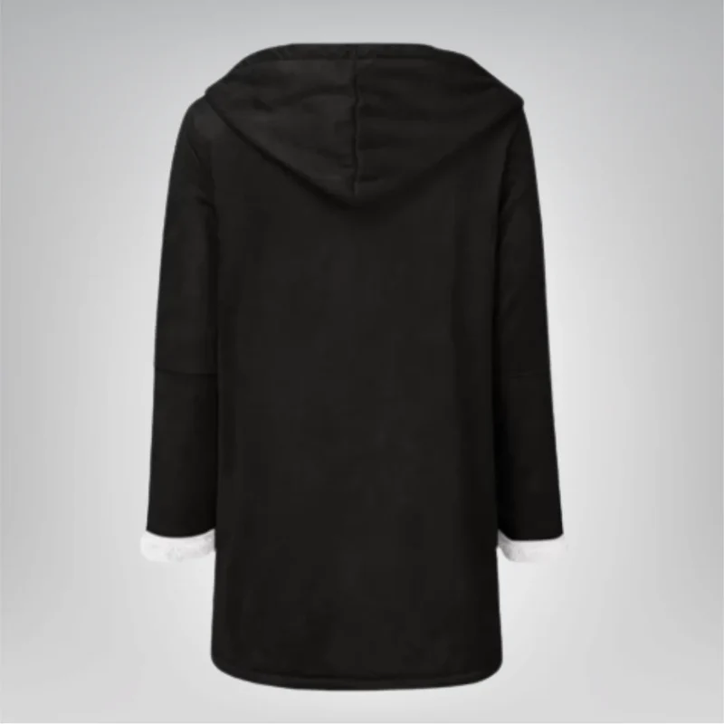 Damen Fleecejacke mit Kapuze und Taschen