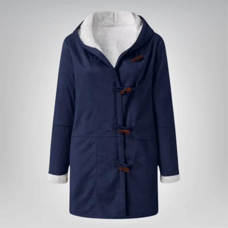 Damen Fleecejacke mit Kapuze und Taschen