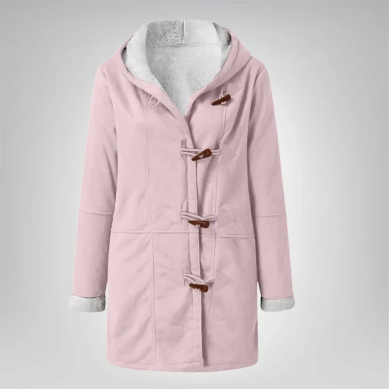 Damen Fleecejacke mit Kapuze und Taschen