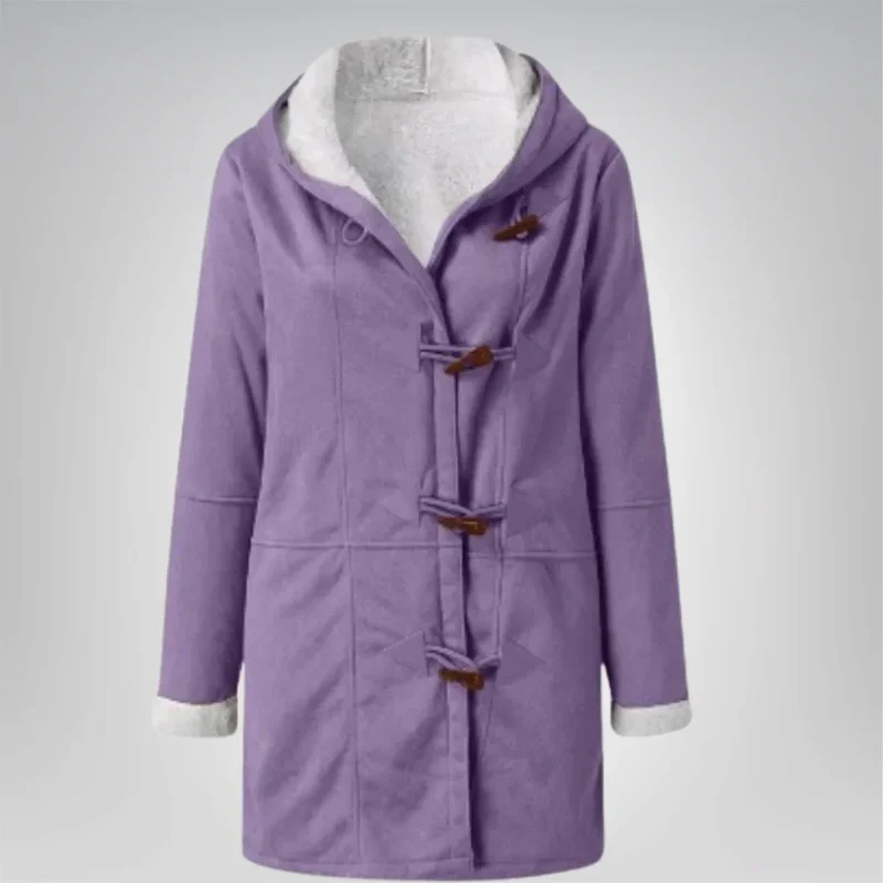 Damen Fleecejacke mit Kapuze und Taschen