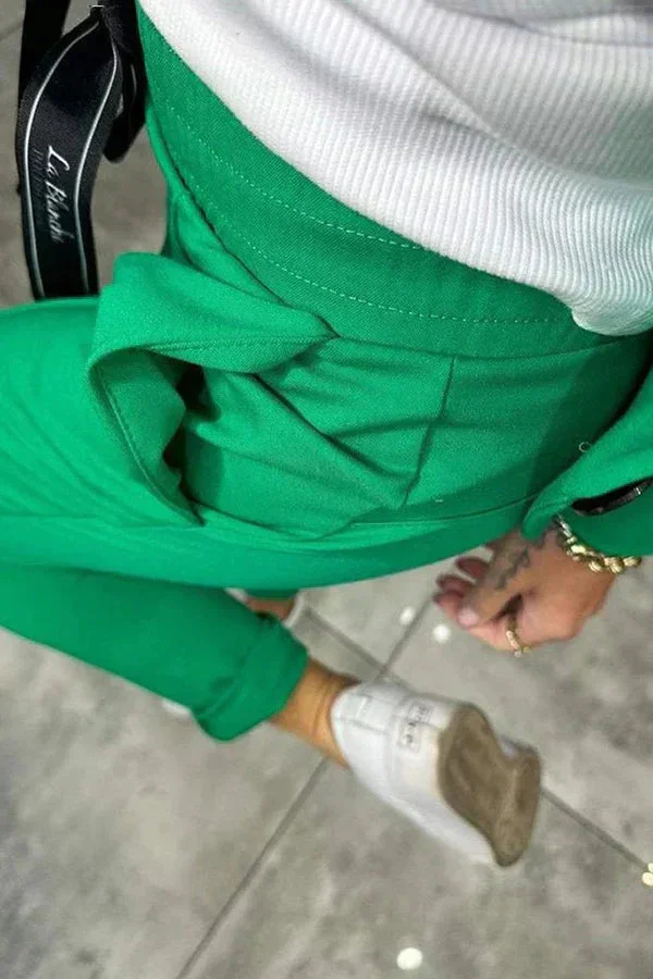 Damen Zweiteiler Anzug mit Joggerhose und Blazer für Alltag