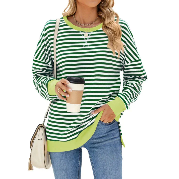 Oversized Sweatshirt für Damen mit Streifenmuster