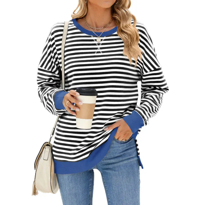 Oversized Sweatshirt für Damen mit Streifenmuster