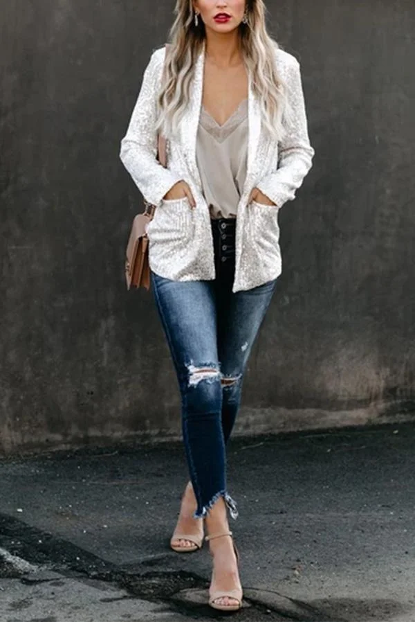 Eleganter Damenblazer mit Pailletten