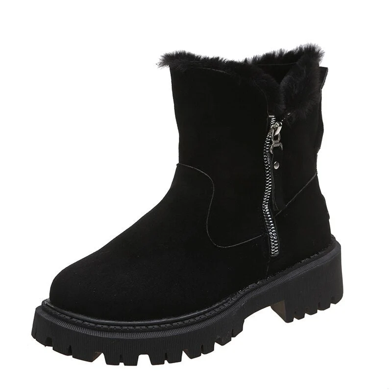 Winterschuhe Damen | Knöchelhoch mit Umgeschlagenem Fellrand