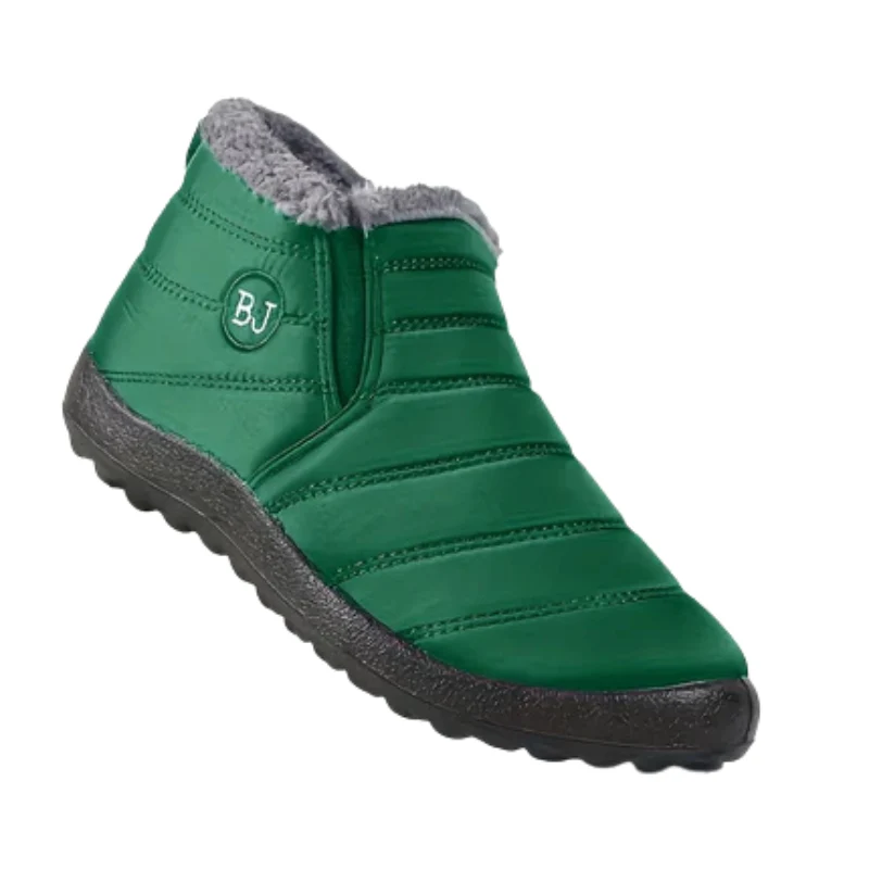 Winterschuhe Damen| Flach Knöchelhoch Mit Rundkappe