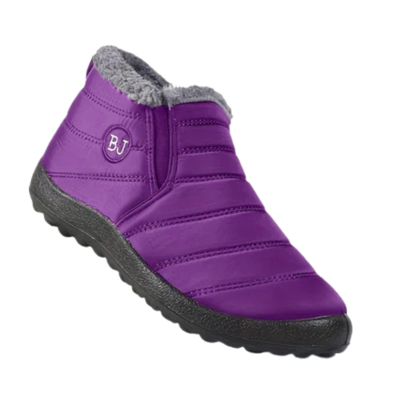 Winterschuhe Damen| Flach Knöchelhoch Mit Rundkappe