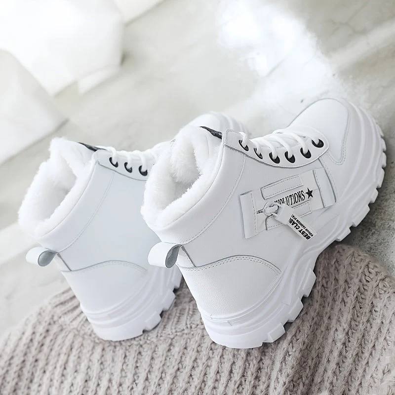 Winterschuhe Damen Stiefel | High-Top mit Lace-Up und Profilsohle