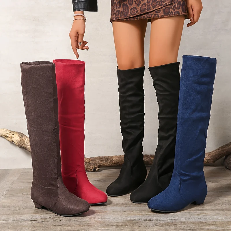 Overknee Stiefel Damen | Runder Zehenbereich mit Hohem Schaft