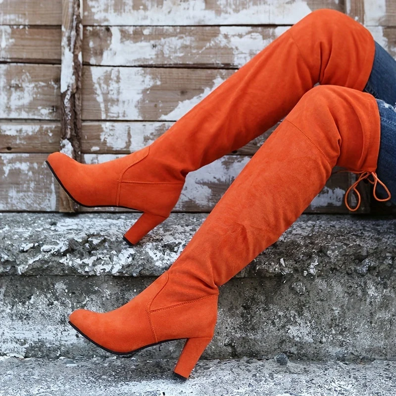 Overknee Stiefel Damen | Überkniehoher Schaft mit Slip-On
