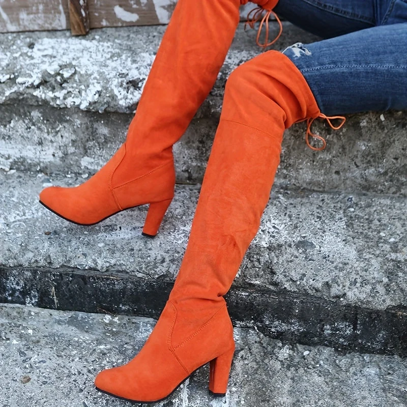 Overknee Stiefel Damen | Überkniehoher Schaft mit Slip-On