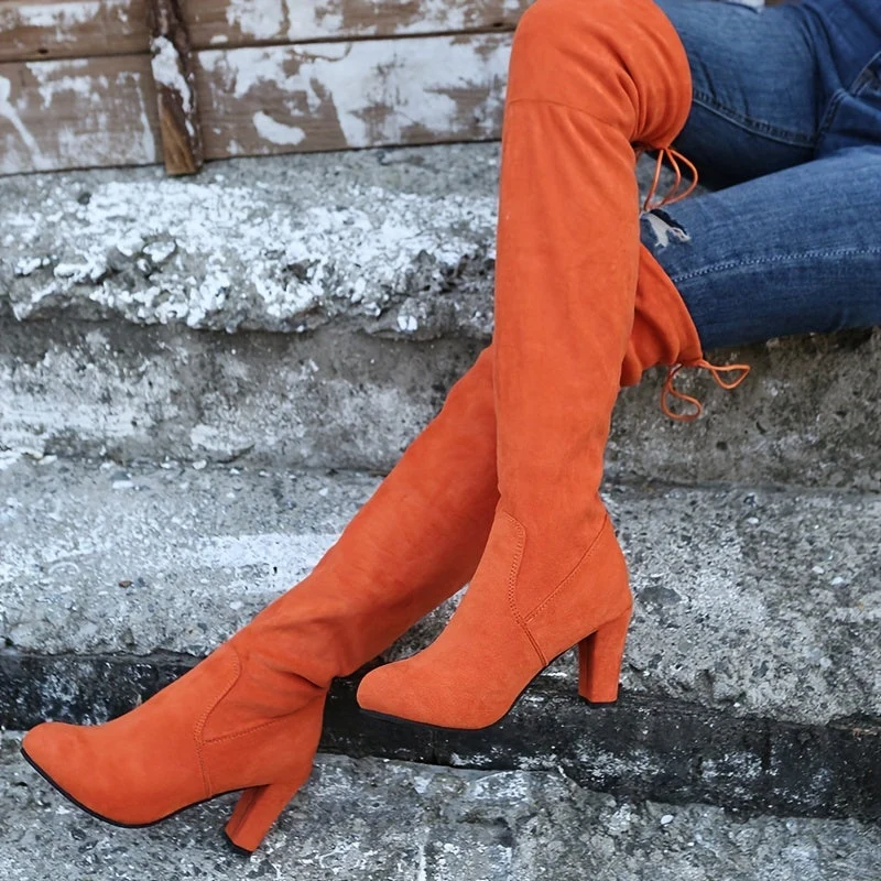 Overknee Stiefel Damen | Überkniehoher Schaft mit Slip-On