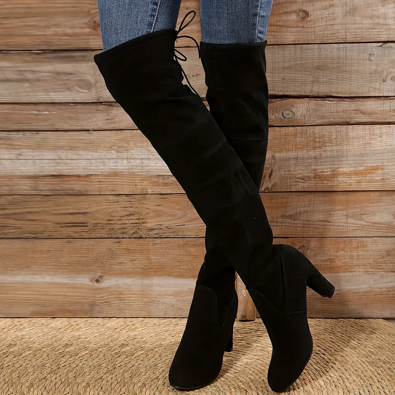 Overknee Stiefel Damen | Überkniehoher Schaft mit Slip-On