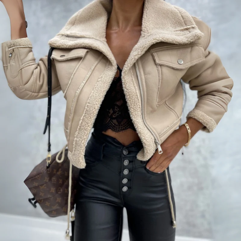 Bikerjacke Damen Kurz | Kurzer Schnitt mit gefüttertem Innenfutter