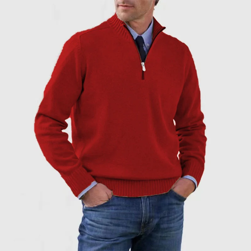 Pullover Herren Half Zip Modern | Warm Komfort Freizeit