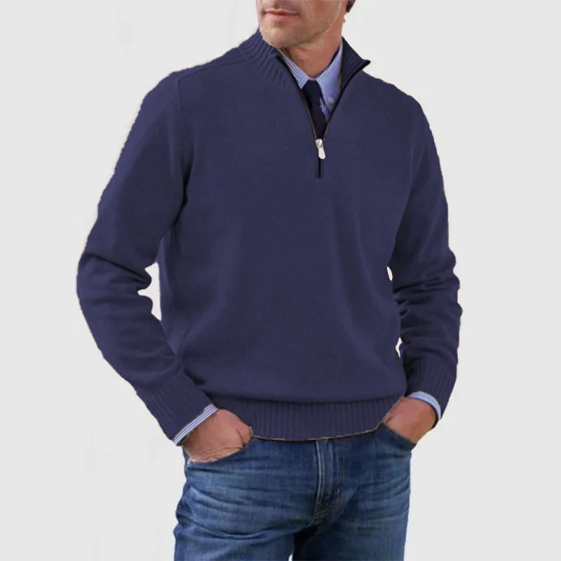 Pullover Herren Half Zip Modern | Warm Komfort Freizeit