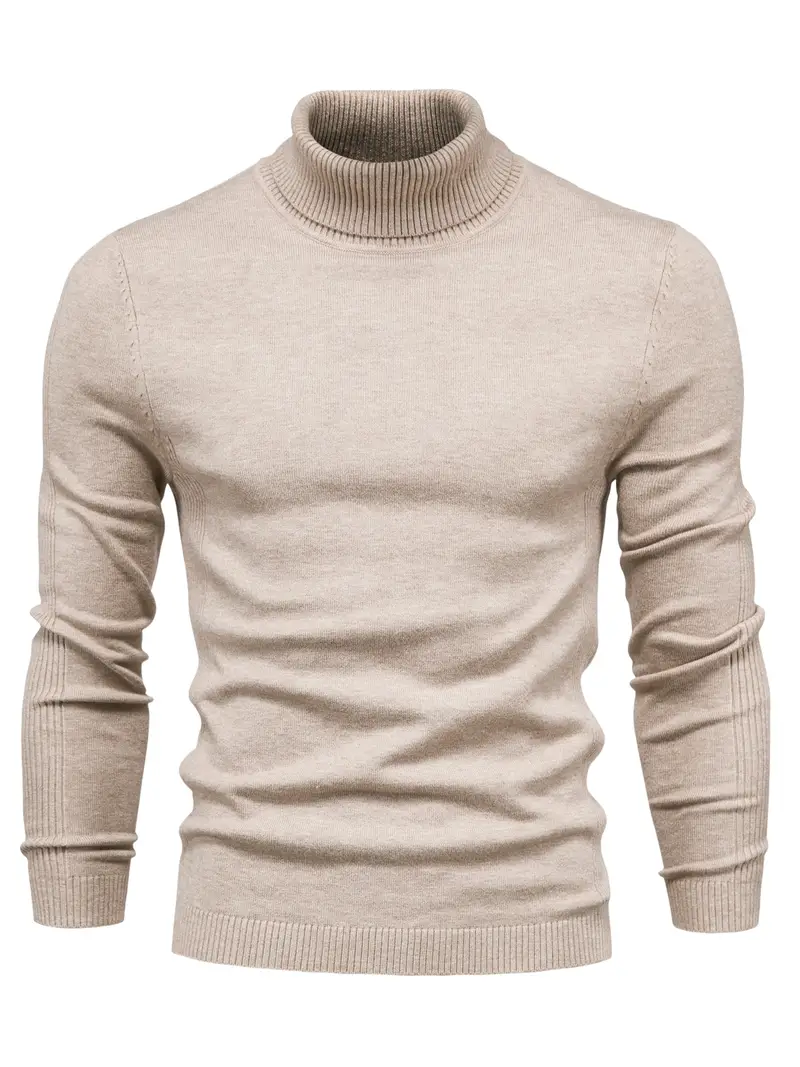 Pullover Herren Rollkragen Slim Fit | Langarm Smart Casual