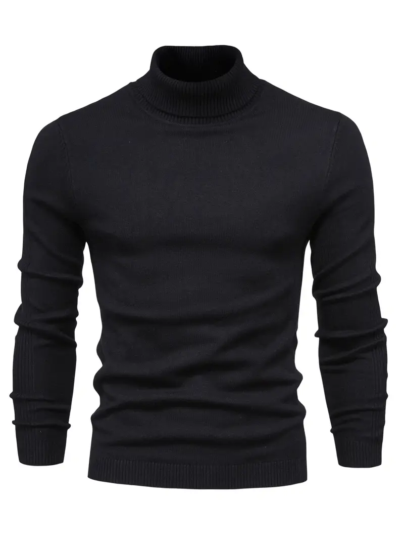 Pullover Herren Rollkragen Slim Fit | Langarm Smart Casual