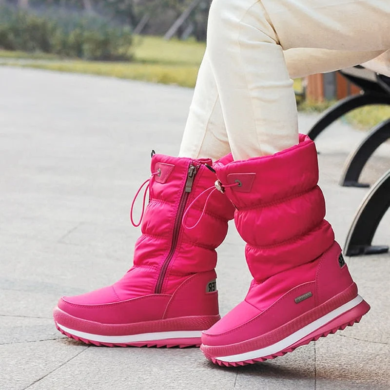 Winterschuhe Damen | Mittelhoch mit Vorderem Reißverschluss