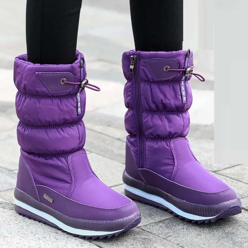 Winterschuhe Damen | Mittelhoch mit Vorderem Reißverschluss