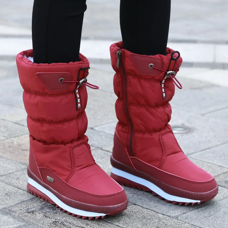 Winterschuhe Damen | Mittelhoch mit Vorderem Reißverschluss