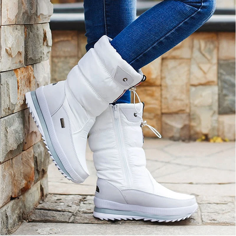 Winterschuhe Damen | Mittelhoch mit Vorderem Reißverschluss