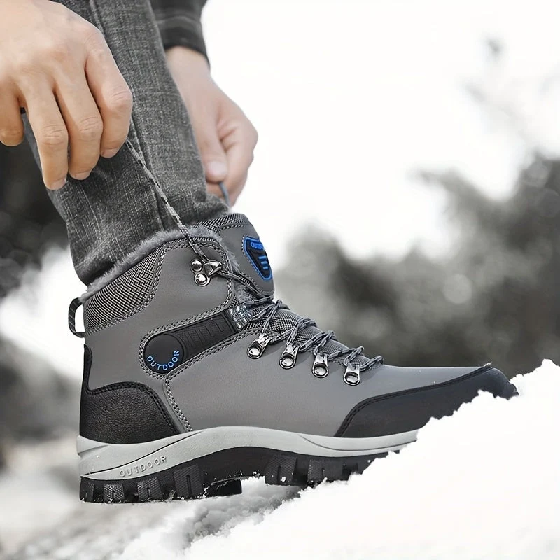 Winterschuhe Herren| Outdoor Schnürstiefel Mit Futter