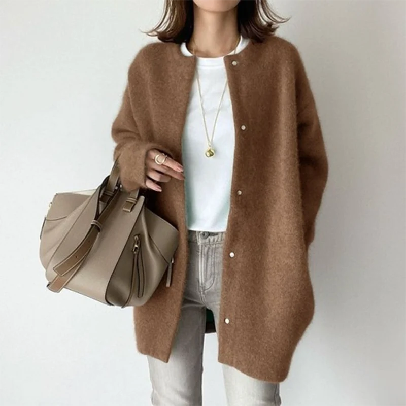 Damen Mantel Mit Knopfleiste | Winter Lang