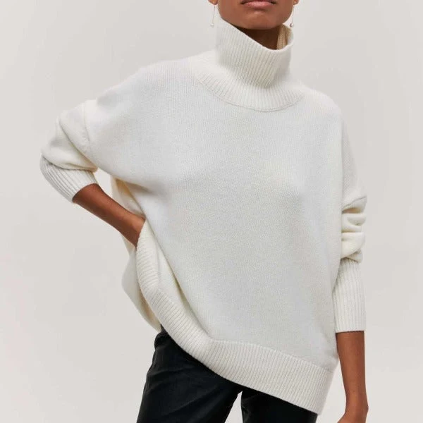 Damen Pullover | Lässig mit Rollkragen und weitem Schnitt
